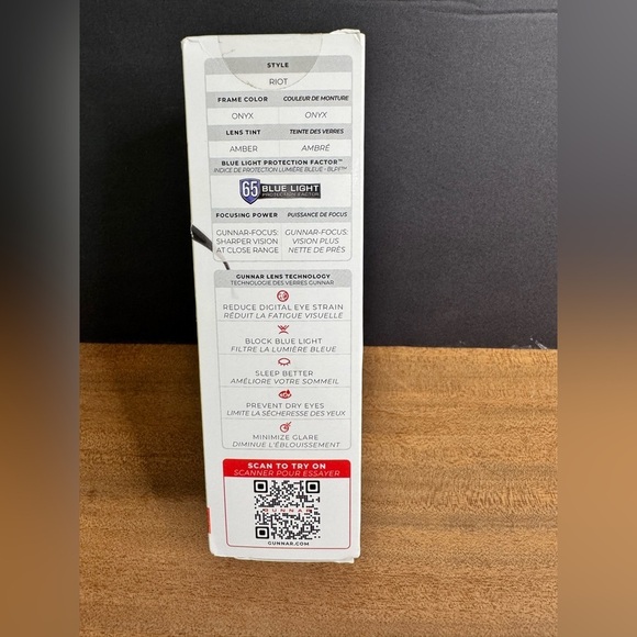 NIB GUNNER Riot Blue Light Amber Light Computer Gaming Glasses in Onyx 100% UV - Picture 12 of 12